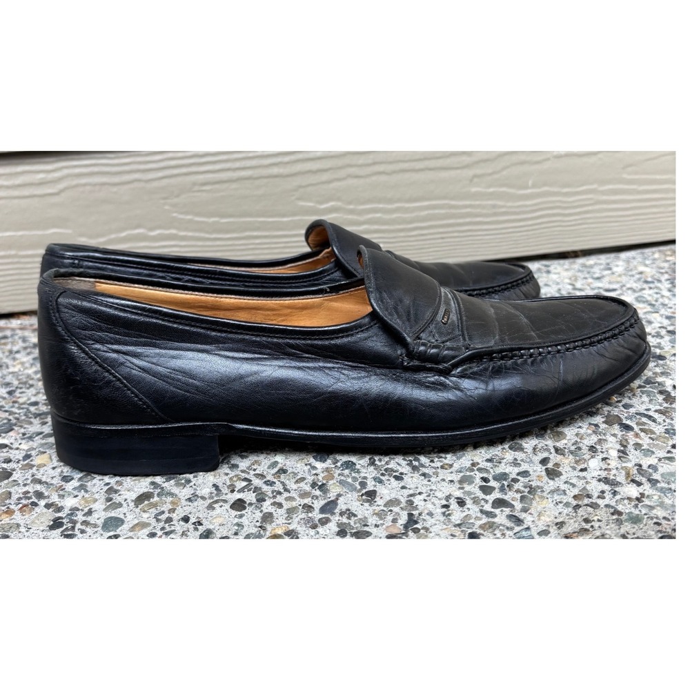 Bally Men's Black Leather Penny Loafer Shoes‎ Classic Business Casual Size 10.5